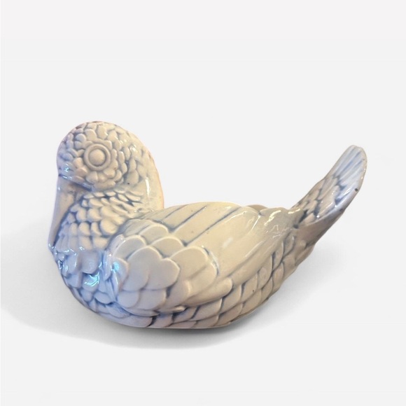 Other - Ceramic Bird Figurine - Blue and Cream
